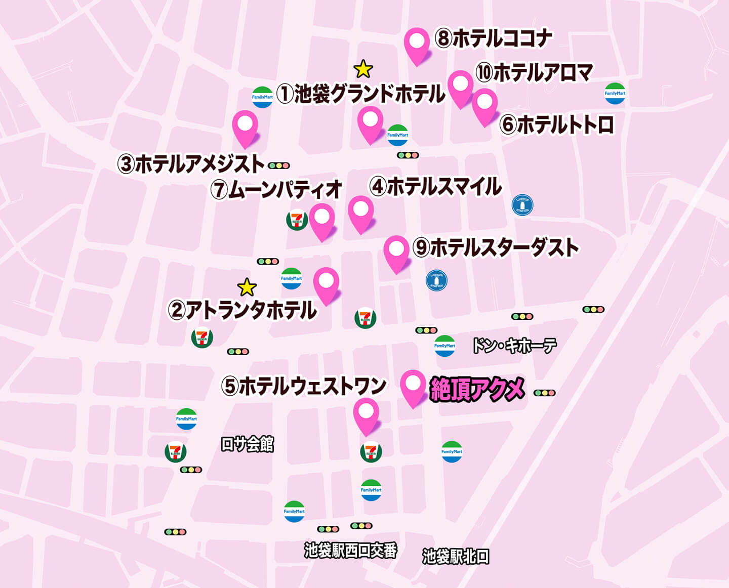 �r�܃A�i���t�@�b�N�����y�r��AF�v�� �Ⓒ�A�N���z�����z�e�w���f���w������No1�ŗ��p����Ă���z�e���̈ē��}�b�v