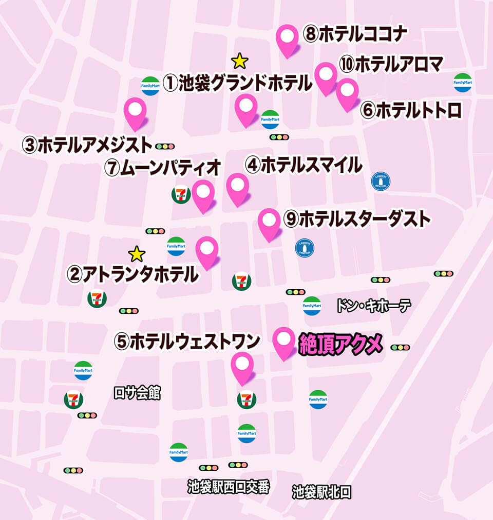 �r�܃A�i���t�@�b�N�����y�r��AF�v�� �Ⓒ�A�N���z�����z�e�w���f���w������No1�ŗ��p����Ă���z�e���̈ē��}�b�v